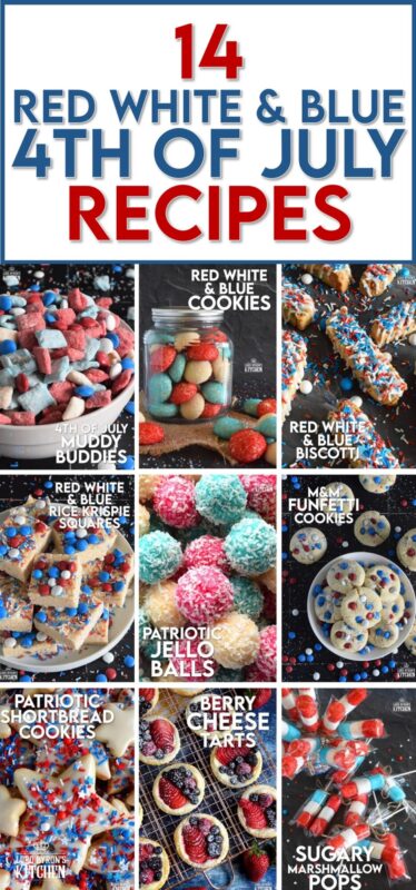 Here are 14 recipes that celebrate everything red, white, and blue just in time for Independence Day! If you’re hosting a backyard BBQ or attending a local community picnic potluck this 4th of July, this collection has something everyone will love! #4thofjuly #america #redwhiteblue #independenceday