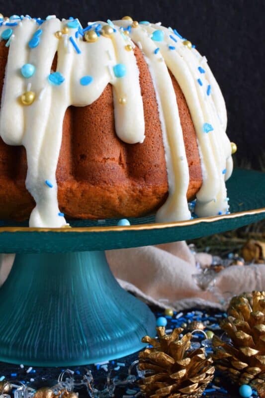 If you don't care to drink eggnog, why not bake with it instead? Eggnog is baked right into the batter and the frosting is made with eggnog too, ensuring that this Eggnog Bundt Cake lives up to its name! Optionally, this recipe permits a splash or rum or an alcohol-free version too! #eggnog #bundt #cake