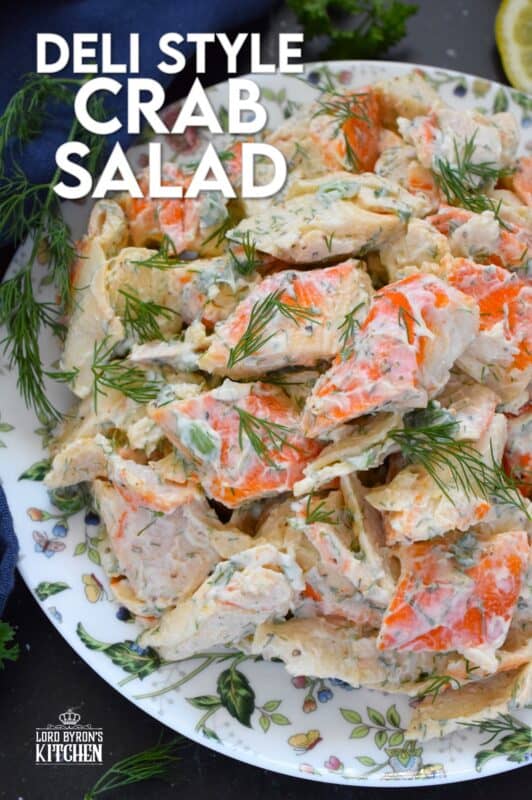 Avoid the overhead prices and prepare this Deli-Style Crab Salad at home! You can use real crab meat or keep it budget-friendly with imitation. Tossed with a dressing comprised of mayonnaise, lemon juice and fresh dill, this salad packs a flavour punch! #seafood #deli #delistyle #crab #salad