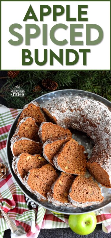 Apples and pecans, combined with holiday spices, make this Holiday Apple Spiced Bundt Cake perfectly rich and moist! With a cake this delicious, frosting and fancy decoration is not needed! #spiced #apple #bundt #pecans