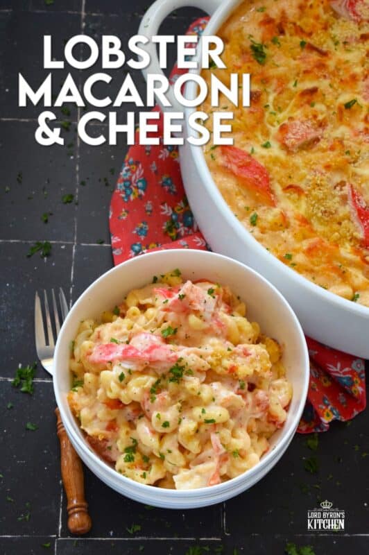 By adding lobster meat and seafood seasoning to regular mac and cheese, it is transformed into one of the most delicious and comforting meals. This version of Lobster Macaroni and Cheese starts with an easy bechamel and ends with a crunchy panko crust. It just cannot be beat! #lobster #seafood #macandcheese #macaroni #baked