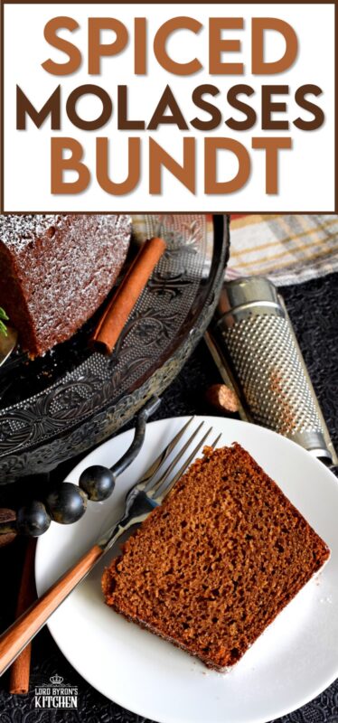 Rustic, simplistic, and delicious; Spiced Molasses Bundt Cake just screams Christmas! It is prepared with classic holiday-warming spices like cinnamon, nutmeg, ginger, and cloves. Paired with the sweetness of molasses and brown sugar, it's hard to eat just one slice! #spiced #molasses #bundt #cake