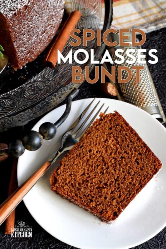 Rustic, simplistic, and delicious; Spiced Molasses Bundt Cake just screams Christmas! It is prepared with classic holiday-warming spices like cinnamon, nutmeg, ginger, and cloves. Paired with the sweetness of molasses and brown sugar, it's hard to eat just one slice! #spiced #molasses #bundt #cake