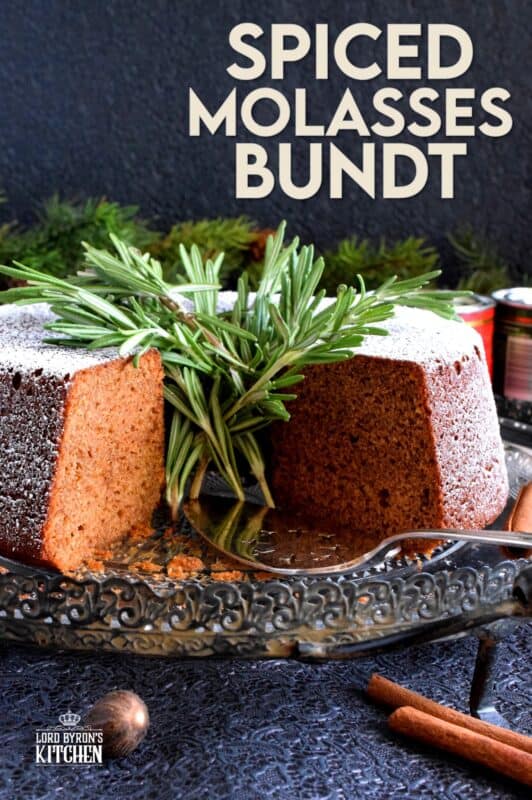 Rustic, simplistic, and delicious; Spiced Molasses Bundt Cake just screams Christmas! It is prepared with classic holiday-warming spices like cinnamon, nutmeg, ginger, and cloves. Paired with the sweetness of molasses and brown sugar, it's hard to eat just one slice! #spiced #molasses #bundt #cake