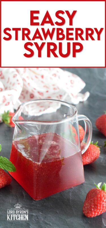 A simple syrup, sometimes referred to as sugar syrup, is in its most basic form, a liquid sugar used to sweeten things like cocktails, fruit juice, and other beverages. But, you can easily add your favourite fruit to change simple syrup to extraordinary syrup - just like in the case of this Easy Strawberry Syrup! #strawberry #syrup #cocktails #dessert