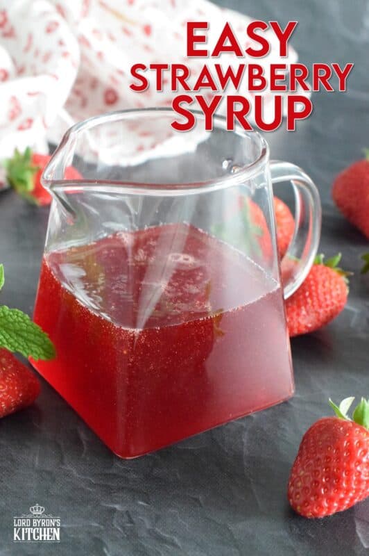 A simple syrup, sometimes referred to as sugar syrup, is in its most basic form, a liquid sugar used to sweeten things like cocktails, fruit juice, and other beverages. But, you can easily add your favourite fruit to change simple syrup to extraordinary syrup - just like in the case of this Easy Strawberry Syrup! #strawberry #syrup #cocktails #dessert