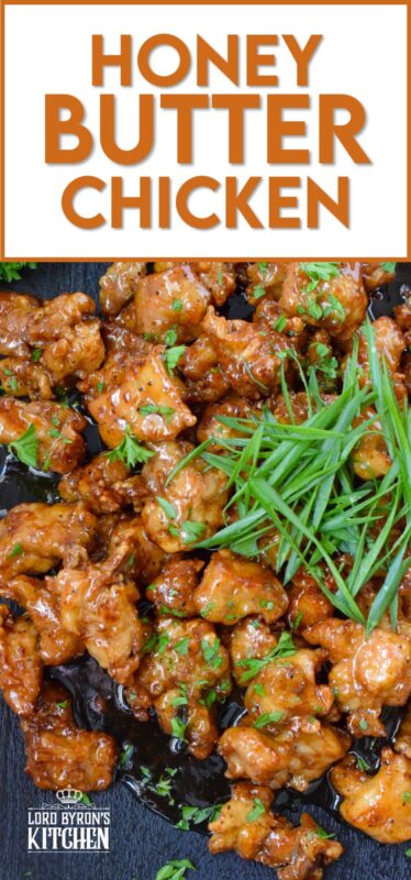 Any recipe prepared with butter has the potential to be quite delicious and in the case of this Honey Butter Chicken, that statement stands true! The combination of honey and butter in the sauce creates a thick and shiny glaze that coats and sticks to the crispy fried chicken. This is one quick and easy chicken recipe you do not want to miss out on! #honey #butter #chicken #fried