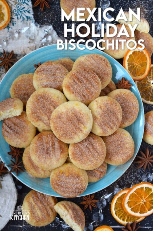 Light and deliciously buttery, Mexican Holiday Biscochitos combine the complex flavour of crushed anise seeds, ground cinnamon, vanilla extract, and orange zest - these cookies are delightful! #biscochitos #cookies #mexican #christmas