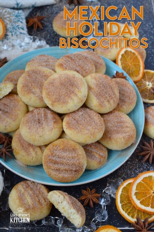 Light and deliciously buttery, Mexican Holiday Biscochitos combine the complex flavour of crushed anise seeds, ground cinnamon, vanilla extract, and orange zest - these cookies are delightful! #biscochitos #cookies #mexican #christmas