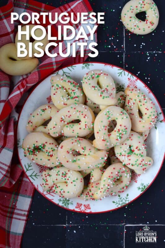 Portuguese Holiday Biscuits are easy to prepare; they are rustic and simple and the taste reminds me of old-fashioned Christmas cookies. These also make a great addition to a cookie gift box! #portuguese #cookies #christmas