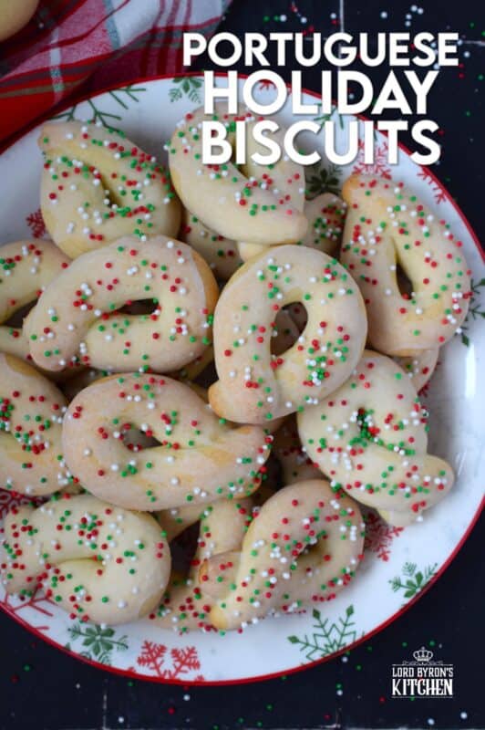 Portuguese Holiday Biscuits are easy to prepare; they are rustic and simple and the taste reminds me of old-fashioned Christmas cookies. These also make a great addition to a cookie gift box! #portuguese #cookies #christmas