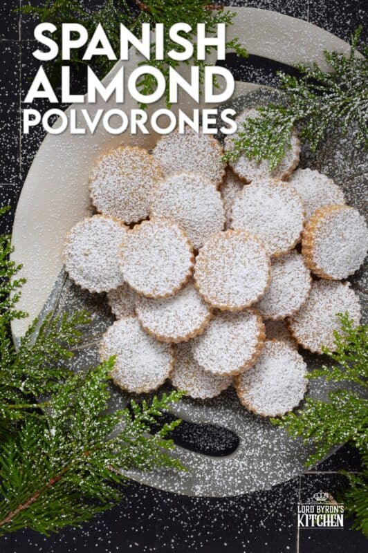 If it's a bang for your buck you want, these Spanish Almond Polvorones are just the thing! And it doesn't get any simpler than butter, sugar, all-purpose flour, almond flour, and cinnamon. Don't bother with fancy decoration! Dust these cookies with confectioner's sugar only because perfection doesn't need to be prettied! #polvorones #spanish #cookies #christmas