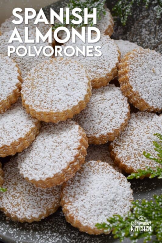If it's a bang for your buck you want, these Spanish Almond Polvorones are just the thing! And it doesn't get any simpler than butter, sugar, all-purpose flour, almond flour, and cinnamon. Don't bother with fancy decoration! Dust these cookies with confectioner's sugar only because perfection doesn't need to be prettied! #polvorones #spanish #cookies #christmas