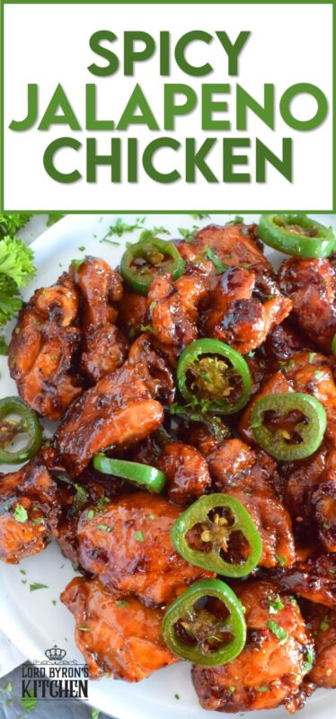 Spicy Jalapeno Chicken is a crispy fried chicken in a thick, sweet, savoury, and spicy sauce; this recipe is most certainly for the spicy food lover. Prepared with a light and crispy coating, this chicken can be as spicy or as mild as you like - it's really up to your personal preference! #friedchicken #jalapeno #jalapenochicken #spicychicken #chicken