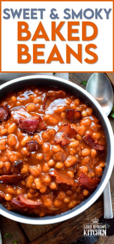 Instant Pot or traditional oven, Sweet and Smoky Baked Beans are delicious and so easy to prepare. Never buy canned beans from the grocer again! Make them vegetarian or serve them with fried crumbled bacon or ham on the side! #instantpot #beans #sides #smoky #bakedbeans