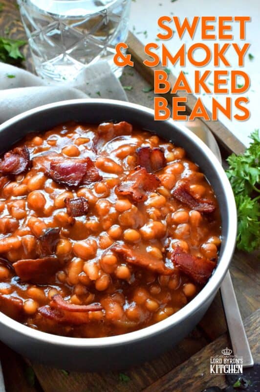 Instant Pot or traditional oven, Sweet and Smoky Baked Beans are delicious and so easy to prepare. Never buy canned beans from the grocer again! Make them vegetarian or serve them with fried crumbled bacon or ham on the side! #instantpot #beans #sides #smoky #bakedbeans