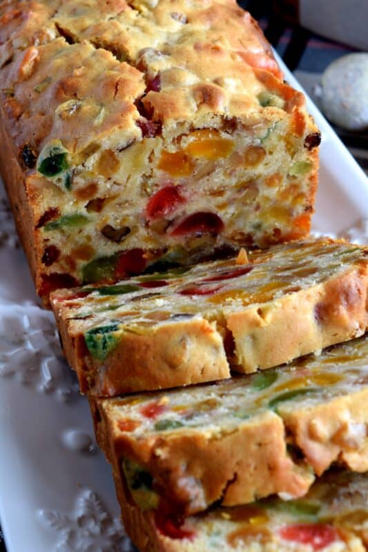 A common Christmastime tradition is fruitcake, and there's so many varieties to choose from. My version is free of alcohol and loaded with both candied and dried fruit, as well as walnuts. Christmas Apricot and Walnut Fruitcake just might be your new favourite Christmas tradition! #fruitcake #loaf #nuts #dried #fruit #apricot #christmas #cake #baking #candied