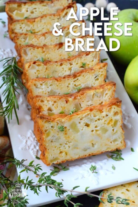 Not all cakes and loaves need to be sweetened with sugar, nor do they need to be made with desserts in mind. Loaves lend themselves quite well to an afternoon tea or coffee break, especially if they are prepared to be savoury like in the case of this Apple and Cheese Bread! #loaf #bread #apple #cheese