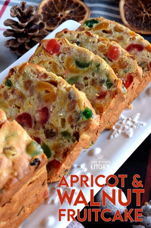 A common Christmastime tradition is fruitcake, and there's so many varieties to choose from. My version is free of alcohol and loaded with both candied and dried fruit, as well as walnuts. Christmas Apricot and Walnut Fruitcake just might be your new favourite Christmas tradition! #fruitcake #loaf #nuts #dried #fruit #apricot #christmas #cake #baking #candied