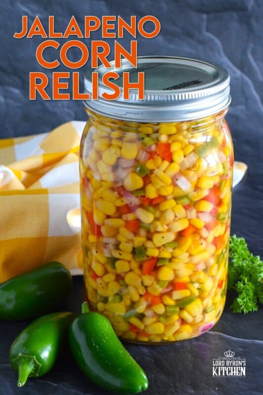 In most cases, corn relish recipes mean breaking out a pressure canner to preserve your bounty, but in the case of this Jalapeno Corn Relish, it's all about quick, easy, and now! This recipe prepares just one jar that you can keep safely in your fridge for up to two weeks! #jalapeno #pickle #corn #relish #sweet