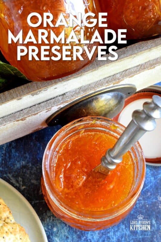 Perfectly tart and sweet Orange Marmalade Preserves is made without any thickening additives - great at breakfast time or over vanilla ice cream! Once you taste this homemade marmalade, you'll never buy it from the store again! #jam #marmalade #orange #preserves