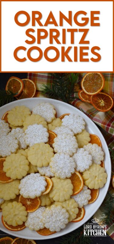 Slightly sweet and buttery with a burst of fresh citrus flavour, these Orange Spritz Cookies melt in your mouth! Every holiday cookie exchange or plate must have a spritz cookie, so I encourage you to try this classic recipe with an orange zest twist! #spritz #cookies #orange #zest