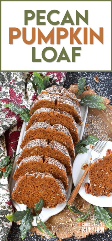If a pumpkin loaf is prepared without real pumpkin, it isn't a pumpkin loaf! So, this Pecan Pumpkin Loaf is baked with almost two whole cups of canned pumpkin puree! In addition to a homemade pumpkin spice blend, this loaf is packed with pecans for extra flavour and texture! #pumkin #loaf #bread #pecan #spice