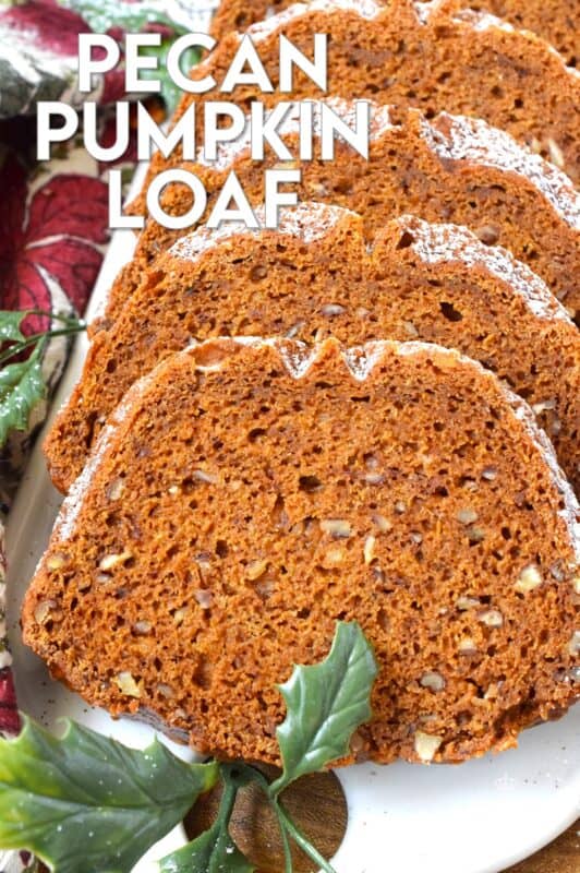 If a pumpkin loaf is prepared without real pumpkin, it isn't a pumpkin loaf! So, this Pecan Pumpkin Loaf is baked with almost two whole cups of canned pumpkin puree! In addition to a homemade pumpkin spice blend, this loaf is packed with pecans for extra flavour and texture! #pumkin #loaf #bread #pecan #spice