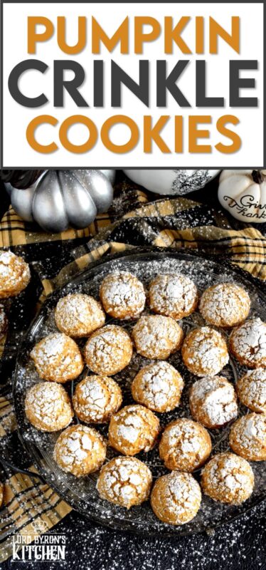 If you're looking for a soft, chewy, moist, pillow-y, pumpkin spiced cookie, then you've come to the right place! Pumpkin Crinkle Cookies are all of those things and more - like, delicious and addicting! #pumpkin #crinkle #cookies #pumpkinspice #spice
