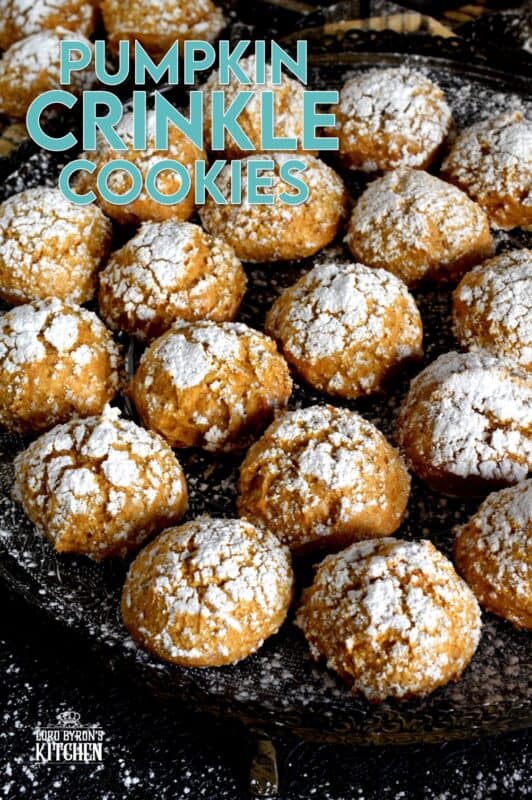 If you're looking for a soft, chewy, moist, pillow-y, pumpkin spiced cookie, then you've come to the right place! Pumpkin Crinkle Cookies are all of those things and more - like, delicious and addicting! #pumpkin #crinkle #cookies #pumpkinspice #spice