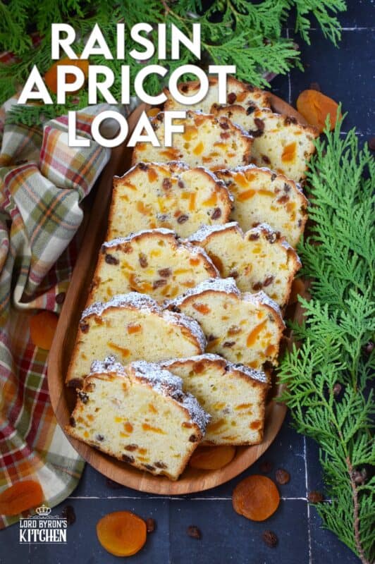 Loaded with dried apricots and raisins and prepared with cream cheese, this Raisin Apricot Loaf is dense, moist, and absolutely delicious! This is one of those confections that doubles as a wonderful after dinner dessert or an indulgent afternoon treat! #loaf #bread #dried #apricot #raisin