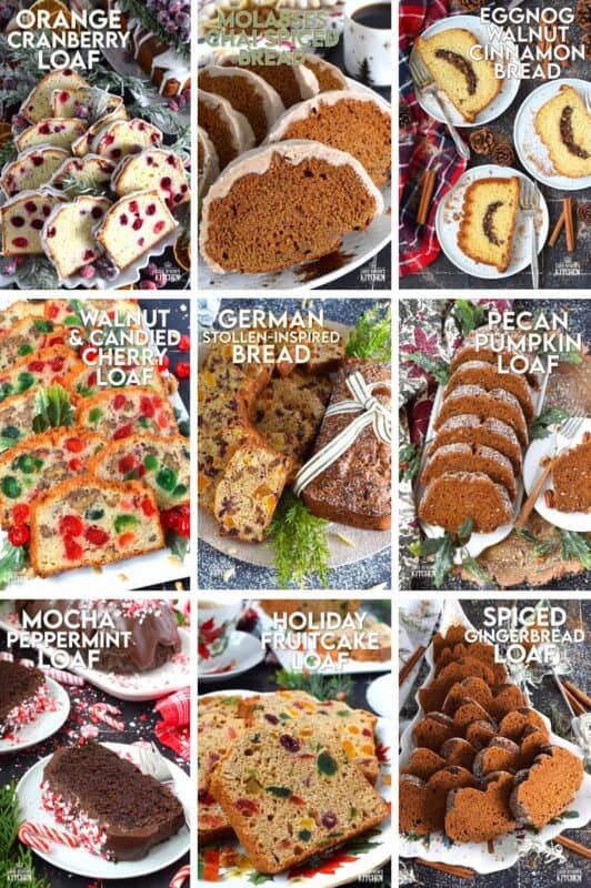 When it comes to baked holiday confections, breads and loaves are completely underrated! In most cases, they are easier than baking cakes, are the perfect size for gift-giving, and more importantly, they're delicious! 12 Christmas Breads and Loaves is a collection with at least flavour combination to suit every taste or preference! #breads #loaves #loaf #christmas #holiday #baking