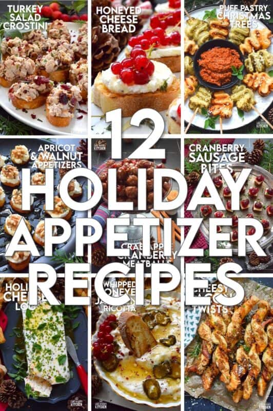 In our home, we can make a complete meal with a few appetizers! This collection of 12 Holiday Appetizer Recipes is a compilation of my favourite Christmas-themed appetizers.  They are all delicious, easy to prepare, budget-friendly, and perfect to share with a crowd or a small gathering! #christmas #holiday #appetizers