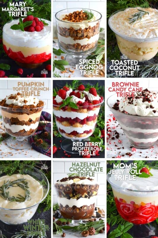 When it comes to holiday confections to impress, nothing can beat the gorgeous presentation of a beautifully layered trifle! This collection of 12 Holiday Trifles has a flavour combination for every dessert lover - from chocolate overload to vanilla simplicity and everything in between! #trifle #nobake #christmas #holiday #dessert