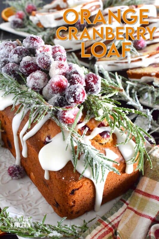 Moist and delicious, orangey and refreshing, packed with fresh cranberries and orange zest, and drizzled with a sweet glaze, Orange Cranberry Loaf is a perfect dessert or a lovely addition to your afternoon tea. This is delicious anytime, but the combination of oranges and cranberries is a must at Christmastime! #cranberry #orange #loaf #bread #glazed