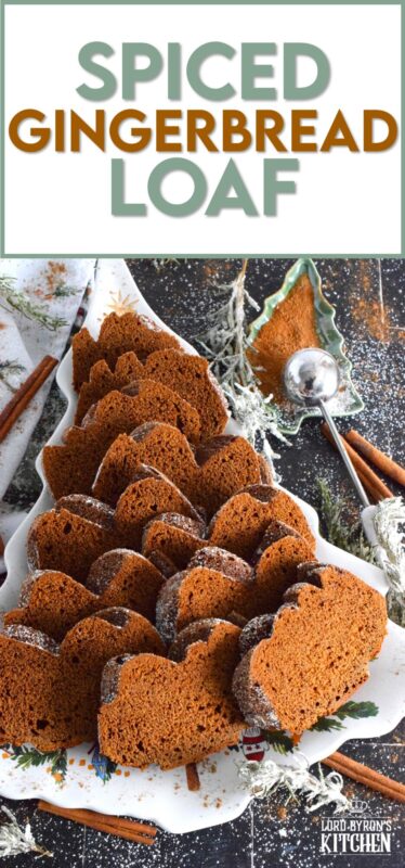 In our home, there are a few confections that show up every Christmas. It just isn't a Lord Byron Christmas without copious amounts of gingerbread in all forms and shapes. This year, I'm adding this Spiced Gingerbread Loaf to the mix. All of the gingerbread ingredients you'd expect, like molasses and brown sugar are present, but with the addition of warming ground spices. #gingerbread #spiced #loaf #bread #cake