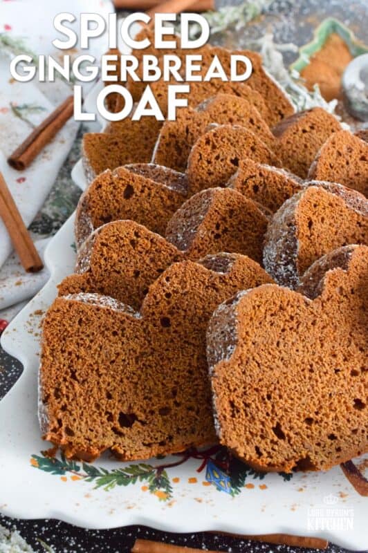 In our home, there are a few confections that show up every Christmas. It just isn't a Lord Byron Christmas without copious amounts of gingerbread in all forms and shapes. This year, I'm adding this Spiced Gingerbread Loaf to the mix. All of the gingerbread ingredients you'd expect, like molasses and brown sugar are present, but with the addition of warming ground spices. #gingerbread #spiced #loaf #bread #cake
