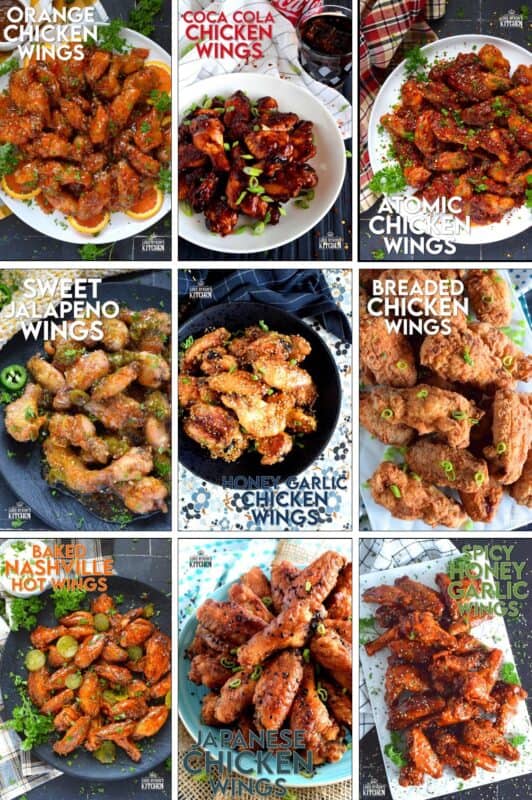 Whether you are the most die-hard football fan or you're just in it for the food and the halftime show, these 22 Wing Recipes will elevate your super bowl party and make it memorable for everyone! This collection of chicken wing recipes will have a flavour or two for every wing lover, so save this list and use it for other events too! #wings #chicken #saucy #superbowl #party #appetizers