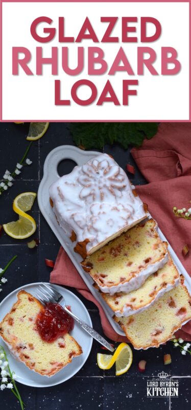 Prepared with lots of fresh rhubarb, this moist and delicious, lemony and refreshing loaf is drizzled with a sweet sugary glaze. Glazed Rhubarb Loaf is a perfect dessert or a lovely addition to your afternoon tea. This is a late-spring brunch item that doubles as an evening after-dinner dessert. #loaf #bread #cake #rhubarb #fresh