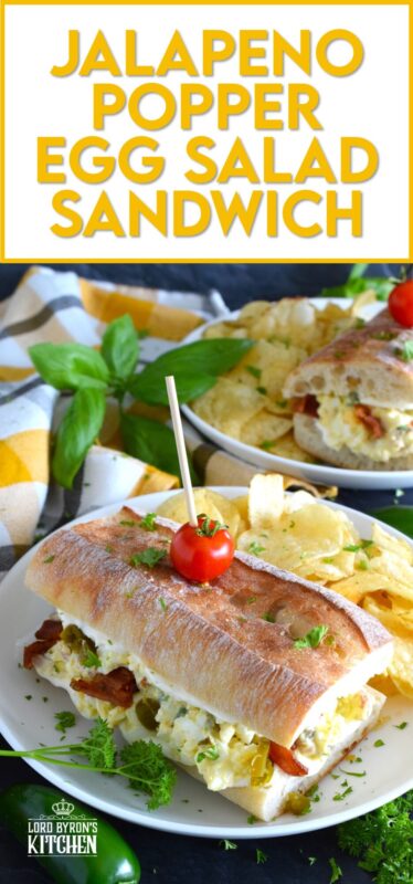 This is the most delicious and interesting egg salad sandwich you’ll ever eat! It is super flavourful and filled with freshness too. Jalapeno Popper Egg Salad Sandwiches are overfilled with egg salad that has been prepared with cheese, bacon, and pickled jalapenos! #jalapeno #popper #eggsalad #sandwiches