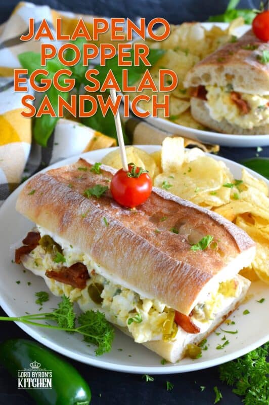 This is the most delicious and interesting egg salad sandwich you’ll ever eat! It is super flavourful and filled with freshness too. Jalapeno Popper Egg Salad Sandwiches are overfilled with egg salad that has been prepared with cheese, bacon, and pickled jalapenos! #jalapeno #popper #eggsalad #sandwiches