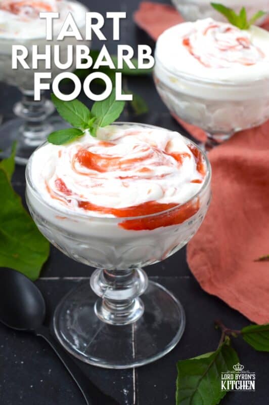 Traditionally, a fool is made with a sweet custard, but in this version, a homemade tart rhubarb compote is folded into a light and fluffy sweetened whipped cream. So simple yet so delicious, a Tart Rhubarb Fool is a must when rhubarb is in season! #fool #dessert #rhubarb