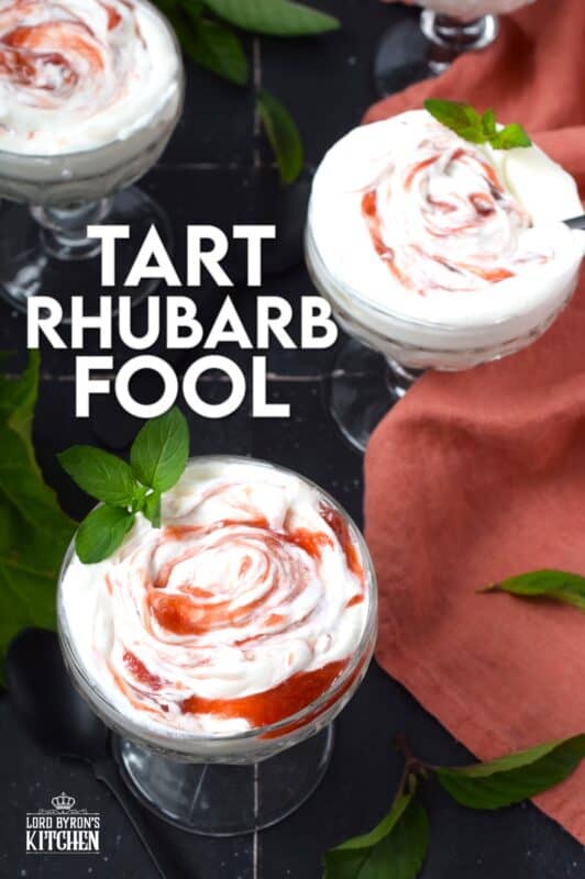 Traditionally, a fool is made with a sweet custard, but in this version, a homemade tart rhubarb compote is folded into a light and fluffy sweetened whipped cream. So simple yet so delicious, a Tart Rhubarb Fool is a must when rhubarb is in season! #fool #dessert #rhubarb